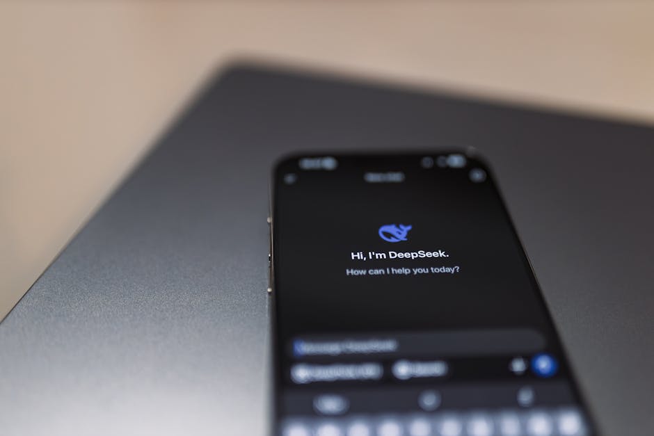 Smartphone showing an AI assistant interface, representing the AI voice receptionist that answers calls for UK trades.
